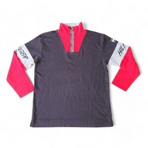 Tommy Hilfiger Vintage Mockneck 1/4 Zip Pullover Navy / Red / White Men's M